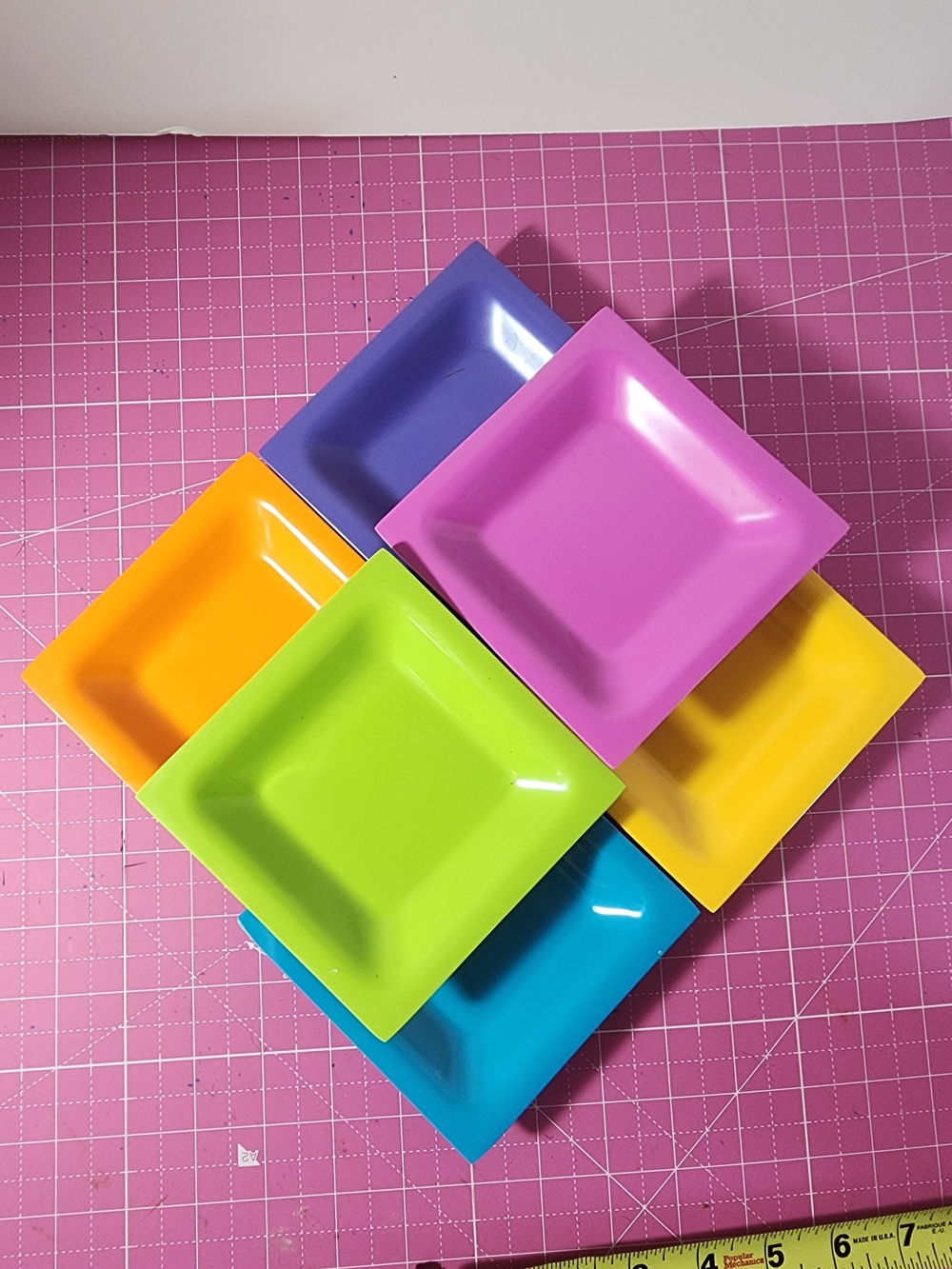 Bright Multicolor Melamine Party 4" Plates - Pack of 6